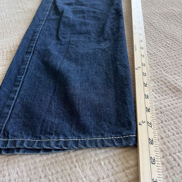 Levi's Loose Straight Fit 569 Jeans Mens 36x30 Blue Denim Red Stitch Snap Pocket - Picture 10 of 16